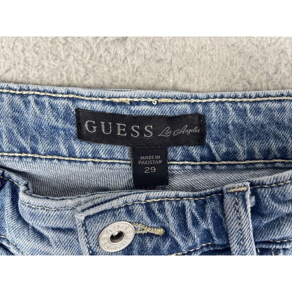 Guess Distressed Jean Short Shorts Womens 29 x 1.5 Blue Denim Cut Off EUC - Picture 2 of 9